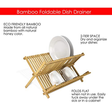 Compact Bamboo Dish Rack for Everyday Use