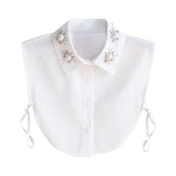 Joyci Stylish Pearl Peter Pan Fake Collar - Detachable Fashion Accessory