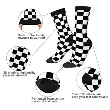 AOYEGO Fun Black White Checkered Socks - Perfect Gift