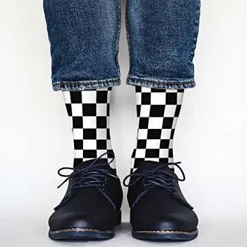 AOYEGO Fun Black White Checkered Socks - Perfect Gift