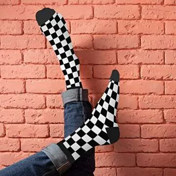 AOYEGO Fun Black White Checkered Socks - Perfect Gift