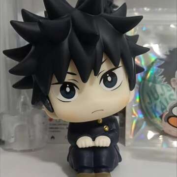 QAHEART JJK Figure Fushiguro Megumi Look Up Figure, 10cm Anime Action Figure Model Statue Cake Topper Decoration Handmade Collectible Gifts for Fans