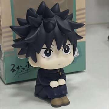 QAHEART JJK Figure Fushiguro Megumi Look Up Figure, 10cm Anime Action Figure Model Statue Cake Topper Decoration Handmade Collectible Gifts for Fans