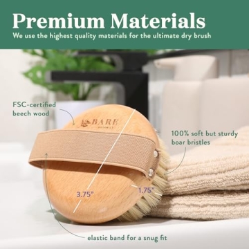 Bare Botanics Dry Body Brush for Lymphatic Drainage and Exfoliation