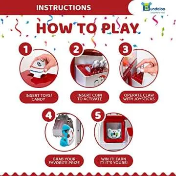 Bundaloo Claw Machine Arcade Game - Electronic Mini Candy and Toy Grabber Dispenser for Kids - with ...
