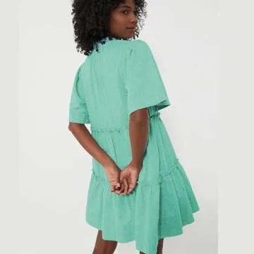 Stylish Hixiaohe Women's Summer Dress V Neck A-line