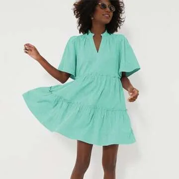 Stylish Hixiaohe Women's Summer Dress V Neck A-line