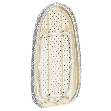 Amazon Basics Compact Tabletop Ironing Board with Folding Legs - Trellis Removable Cover, Chevron, 23.6"L x 7.1"W x 14.3"H