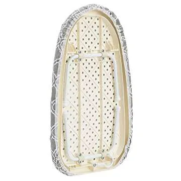 Amazon Basics Compact Tabletop Ironing Board with Folding Legs - Trellis Removable Cover, Chevron, 23.6"L x 7.1"W x 14.3"H