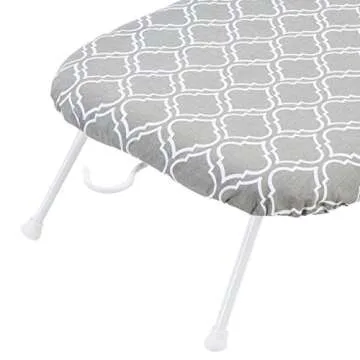 Amazon Basics Compact Tabletop Ironing Board with Folding Legs - Trellis Removable Cover, Chevron, 23.6"L x 7.1"W x 14.3"H