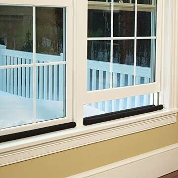 Twin Draft Guard 60232-DNA, Single, Black Extreme, Original Year-Round Insulator, Trademarked and Patented Under Door Draft Stopper