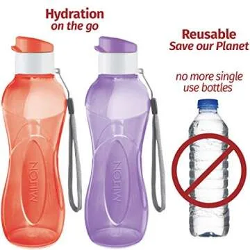 Milton Kids Water Bottle 6-Pack - BPA Free & Durable