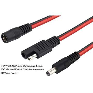 zdyCGTime SAE to DC Adapter Cable for Solar Panel