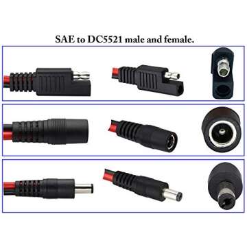 zdyCGTime SAE to DC Adapter Cable for Solar Panel