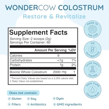 WonderCow Colostrum Powder for Immune and Gut Health
