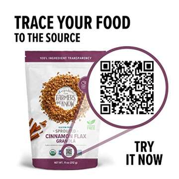 One Degree Organic Foods Gluten Free Granola Variety Pack - Cinnamon Flax, Vanilla Chia, Quinoa Cacao, and Honey Hemp - USDA Organic (4 Pack)