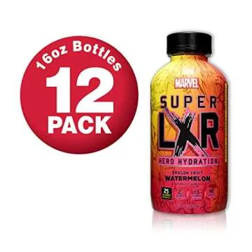 AriZona x Marvel Super LXR Hero Hydration - Dragon Fruit Watermelon - 16oz (Pack of 12) – Low Sugar Sports Drink, Perfect for Athletes - Thirst Quencher