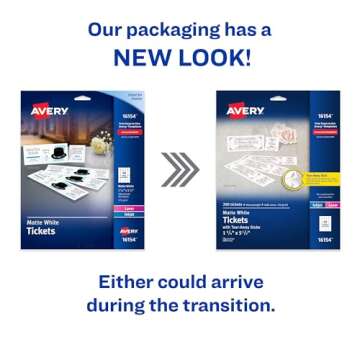 Professional Avery Printable Tickets with Tear-Away Stubs for Events