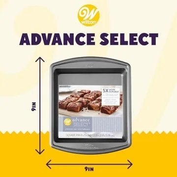 Wilton Advance Select Premium Non-Stick Square Cake Pan, Steel, Silver, 9 x 9-Inch