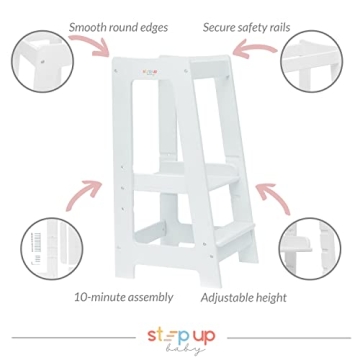 Sturdy Adjustable Toddler Stool for Kitchen & Bathroom