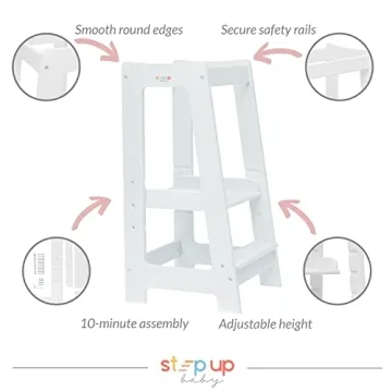 Sturdy Adjustable Toddler Stool for Kitchen & Bathroom