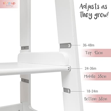 Sturdy Adjustable Toddler Stool for Kitchen & Bathroom