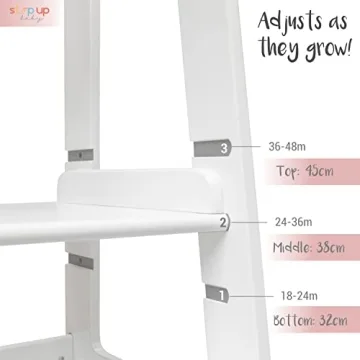 Sturdy Adjustable Toddler Stool for Kitchen & Bathroom