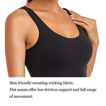 Oalka Longline Padded Crop Tank Yoga Bra for Women