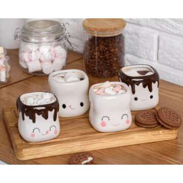 Hawaii Will Always Be Home Cute Marshmallow Shaped Mugs Ceramic Hot Chocolate Cup Hot Chocolate Mugs Milk Cocoa Christmas Funny Coffee Mug Mothers Day Gift 6oz