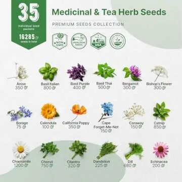35 Medicinal & Tea Herb Seeds for Garden Lovers