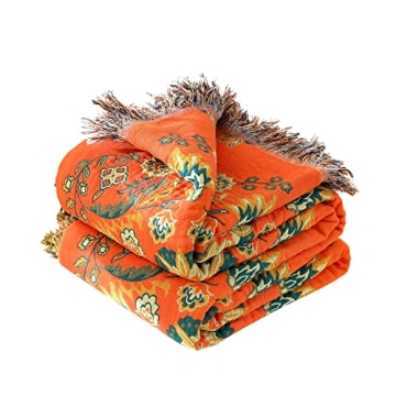 Cozy Boho Throw Blanket - 100% Cotton Chic & Versatile