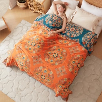 Cozy Boho Throw Blanket - 100% Cotton Chic & Versatile