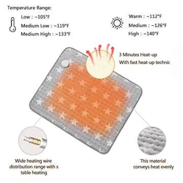 Heating Pad, 23.6''x 19.7''Inch XL Large Gray Heating Pad for Back、Waist、Abdomen 、Leg Pain Relief,with Auto Shut-Off Fast Heat-up with 6 Heating Levels Super Soft Material