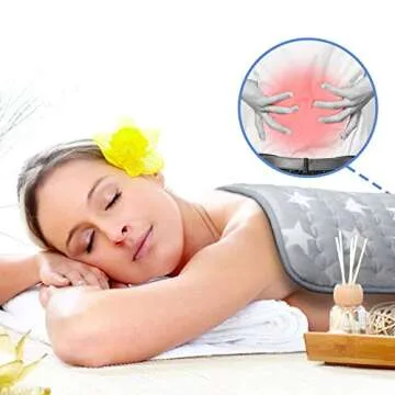 Heating Pad, 23.6''x 19.7''Inch XL Large Gray Heating Pad for Back、Waist、Abdomen 、Leg Pain Relief,with Auto Shut-Off Fast Heat-up with 6 Heating Levels Super Soft Material