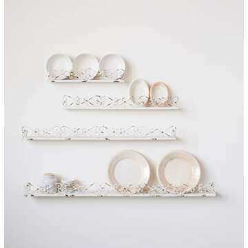 Chic Decorative Cream Iron Ledges in Four Sizes for Unique Displays