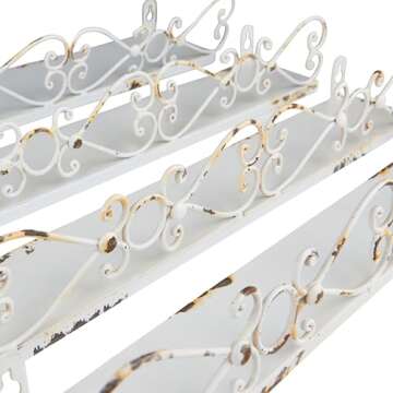 Chic Cream Iron Ledges Set - Vintage Decor Elevation