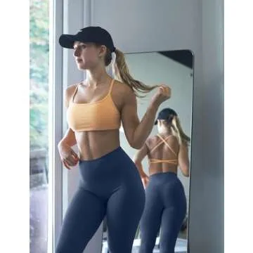 High Waisted Leggings for Women - No Front Seam Tummy Control Yoga Pants for Workout Running Seamless No See Through Navy Blue