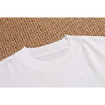 Klousilover Womens Rainbow Colorful Striped Tops Shirt Long Sleeve Crew Neck Lightweight Knit Pullover Loose Jumper Blouse