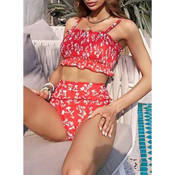 Shop Aleumdr Women's Floral Print High Waist Bikini