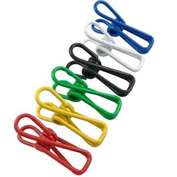 YAKA 36 Pcs Multi-Purpose Steel Wire Clips Holders,PVC-Coated Clothesline Utility Clips,Perfect Acce...