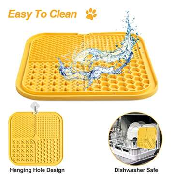 LUKITO Premium Silicone Licking Mat for Dogs & Cats, 77 Suction Cups, Slow Feeder, Boredom Reducer, Anxiety Relief, Dishwasher Safe, Food Grade