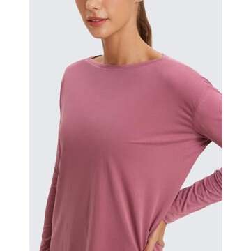 CRZ YOGA Pima Cotton Long Sleeve Workout Shirt