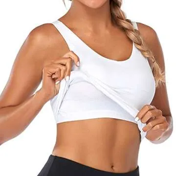 UOTJCNR Women's Longline U-Back Sports Bra for Fitness