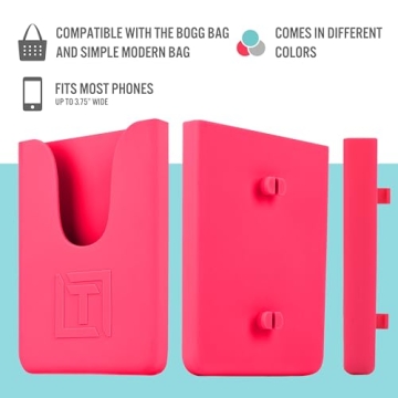 Pink Silicone Phone Holder Bogg Simple Modern Bag Universal Fit
