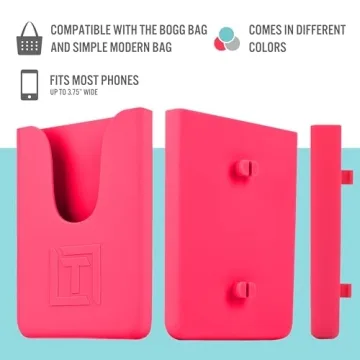 Pink Silicone Phone Holder Bogg Simple Modern Bag Universal Fit