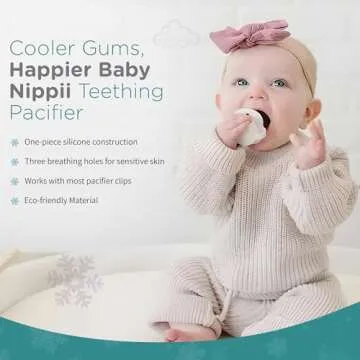 Nippii Freezable Pacifier for Teething - Silicone Teething Pacifier for Baby Teething Relief - Safe Infant Pacifier with Cooling Effect - Easy to Clean & Medical Grade BPA Free - For Babies 0-9 Months