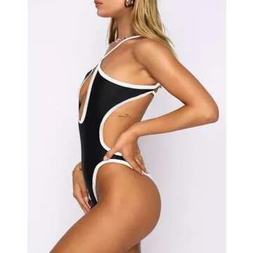 HYPERFIRE Women's Sexy Criss Cross Halter Swimsuit Monokini