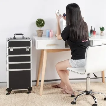Yaheetech 4 in 1 Rolling Makeup Organizer Travel Case