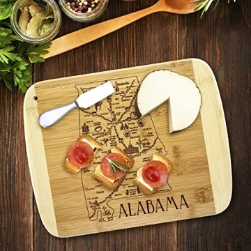Alabama State Cutting Board 11" x 8.75" by Totally Bamboo