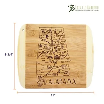 Alabama State Cutting Board 11" x 8.75" by Totally Bamboo
